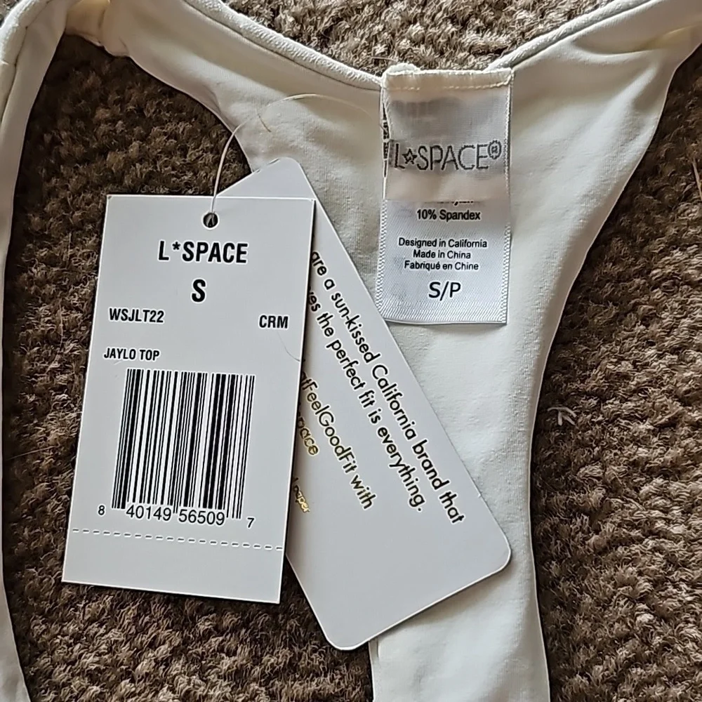 L Space Cream Wild Side Jaylo Bikini Top Small